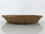 Japanese Hand Woven Bamboo Basket Kago Vtg Kikuzoku Ami Weave Round Brown B257