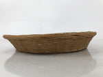 Japanese Hand Woven Bamboo Basket Kago Vtg Kikuzoku Ami Weave Round Brown B257