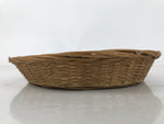 Japanese Hand Woven Bamboo Basket Kago Vtg Kikuzoku Ami Weave Round Brown B257