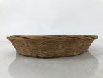 Japanese Hand Woven Bamboo Basket Kago Vtg Kikuzoku Ami Weave Round Brown B257