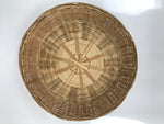 Japanese Hand Woven Bamboo Basket Kago Vtg Kikuzoku Ami Weave Round Brown B257