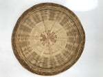 Japanese Hand Woven Bamboo Basket Kago Vtg Kikuzoku Ami Weave Round Brown B257