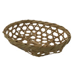 Japanese Hand Woven Bamboo Basket Kago Vtg Mutsume Ami Small Oval Morikago B252