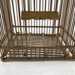 Japanese Handcrafted Bamboo Birdcage Torikago Vtg Two Tier Slide Door Brown B235