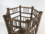 Japanese Handcrafted Bamboo Umbrella Stand Vtg Kasatate Holder Brown JK609