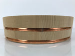 Japanese Handmade Natural Wood Bucket Sushioke Vtg Oke Hangiri Copper Band BK54
