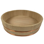 Japanese Handmade Natural Wood Bucket Sushioke Vtg Oke Hangiri Copper Band BK54
