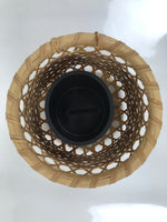 Japanese Handwoven Bamboo Basket Vtg Kago Ikebana Flower Arrangement Brown B260