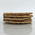Japanese Handwoven Bamboo Drink Saucer Chataku Vtg Coaster 5pc Brown L340