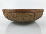 Japanese Handwoven Bamboo Drying Basket Vtg Round Kago Zaru 49 cm Long B265