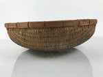 Japanese Handwoven Bamboo Drying Basket Vtg Round Kago Zaru 49 cm Long B265