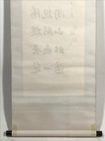 Japanese Hanging Scroll Kakejiku Vtg Calligraphy Kanshi Poem Du Fu Black KJ174