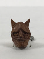 Japanese Hannya Noh Mask Tie Pin Tack Vtg Netsuke Handcarved Boxwood Brown SP3