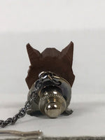 Japanese Hannya Noh Mask Tie Pin Tack Vtg Netsuke Handcarved Boxwood Brown SP3