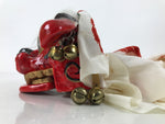 Japanese Hariko Paper Mache Shishi Dancing Lion Dog Mask Vtg Komainu Red OM88