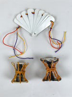 Japanese Hina Doll Accessory Set Drums Tray Fan Pot Vtg Props Ohinasama ID681
