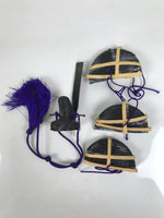 Japanese Hina Doll Accessory Set Hats Vtg Guard Court Man Ohinasama Black ID680