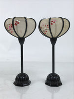 Japanese Hina Doll Furniture Lantern Vtg Bonbori Cherry Blossom Black Pink ID623