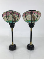 Japanese Hina Doll Furniture Lantern Vtg Bonbori Cherry Blossom Black Pink ID624