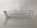 Japanese Hoya Glass Serving Dish Vtg Square Clear White Flowers Y250