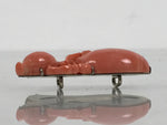 Japanese Hyotan Gourd Obidome Vtg Netsuke Brooch Sango Pink Coral Boxed SP4