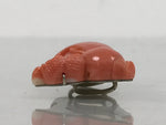 Japanese Hyotan Gourd Obidome Vtg Netsuke Brooch Sango Pink Coral Boxed SP4