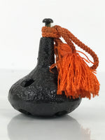 Japanese Iron Bell Dorei Tetsurin Suzu Vtg Amulet Black Orange Tassel DR607