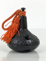 Japanese Iron Bell Dorei Tetsurin Suzu Vtg Amulet Black Orange Tassel DR607