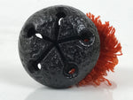 Japanese Iron Bell Dorei Tetsurin Suzu Vtg Amulet Black Orange Tassel DR607