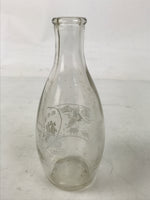 Japanese Itou Tsuru Brand Glass Sake Bottle Tokkuri Vtg Crane Pine Tree TS821