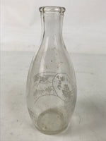 Japanese Itou Tsuru Brand Glass Sake Bottle Tokkuri Vtg Crane Pine Tree TS821