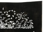 Japanese Katagami Paper Kimono Stencil Vtg Katazome Flower Garden Design A812