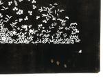 Japanese Katagami Paper Kimono Stencil Vtg Katazome Flower Garden Design A812