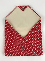 Japanese Kimono Dress Clutch Bag Vtg Red Flowers Ceremony Occasion KB67