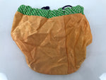 Japanese Kimono Silk Purse Kinchaku-Bukuro Bag Vtg Pouch Orange Green Kiri KB97