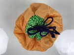 Japanese Kimono Silk Purse Kinchaku-Bukuro Bag Vtg Pouch Orange Green Kiri KB97