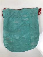 Japanese Kinchaku-Bukuro Bag Vtg Kimono Cloth Purse Pouch Geometric Floral KB95