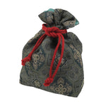 Japanese Kinchaku-Bukuro Bag Vtg Kimono Cloth Purse Pouch Geometric Floral KB95