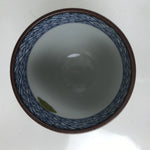 Japanese Kiyomizu Ware Porcelain Yunomi Teacup Vtg Peony Flowers Blue TC523