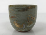 Japanese Kutani Imari Ceramic Sake Cup Vtg Tsubomi Ochoko Flowers Bird Gray G339