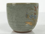 Japanese Kutani Imari Ceramic Sake Cup Vtg Tsubomi Ochoko Flowers Bird Gray G340
