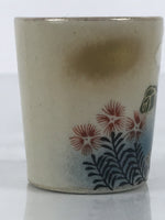 Japanese Kutani Imari Porcelain Sake Cup Vtg Straight Ochoko White Peony G318