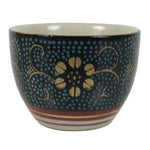Japanese Kutani Imari Porcelain Sake Cup Vtg Tsubomi Ochoko Blue Dot Flower G326