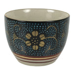 Japanese Kutani Imari Porcelain Sake Cup Vtg Tsubomi Ochoko Blue Dot Flower G328
