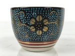 Japanese Kutani Imari Porcelain Sake Cup Vtg Tsubomi Ochoko Blue Dot Flower G328