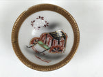 Japanese Kutani Imari Porcelain Sake Cup Vtg Tsubomi Ochoko Court Carriage G323