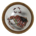 Japanese Kutani Imari Porcelain Sake Cup Vtg Tsubomi Ochoko Court Carriage G325