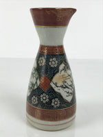 Japanese Kutani Porcelain Sake Bottle Tokkuri Shochikubai Pine Plum Bamboo TS917
