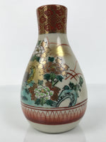 Japanese Kutani Porcelain Sake Bottle Tokkuri White Red Gold Pheasant Bird TS888