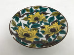 Japanese Kutani Porcelain Small Plate Mamezara Vtg Yellow Peony Flowers Y94